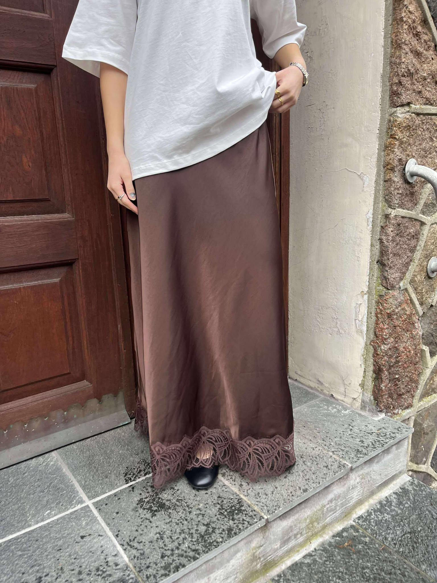 VILEA Long Skirt - Coffee Bean
